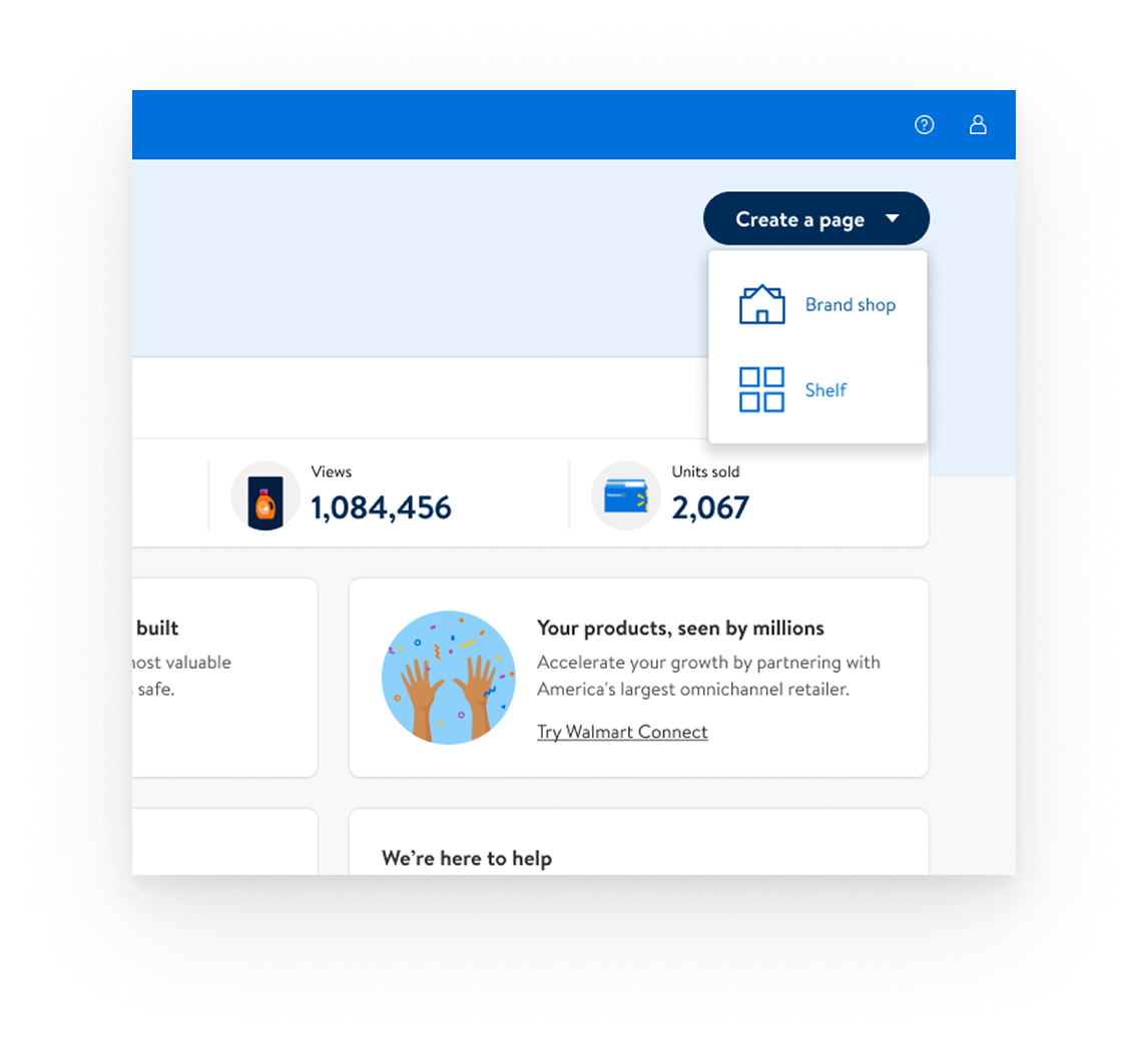 Walmart Connect Brand Shop Builder 2.0 - Create a Page