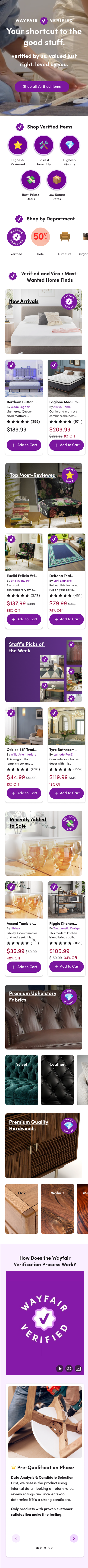 Wayfair Verifed Page - Mobile