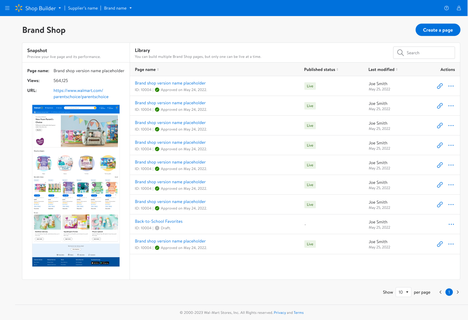 Brand Shop 2.0 Previous Design